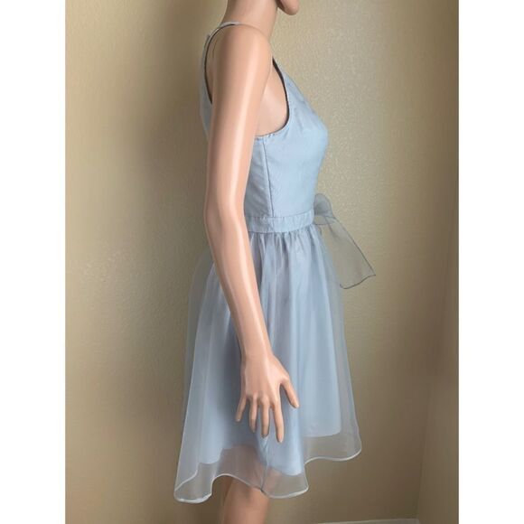 Lauren Conrad Organza Dress Gray Blue Women’s Size 4 New - Picture 6 of 7
